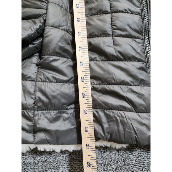 Coldwater Creek Women's Medium Gray Puffer Jacket Sherpa Lined Hood & Interior - Picture 4 of 6